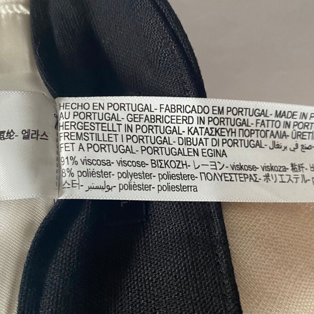 Massimo Dutti Studio Pants Womens 4 Cream Black Contrast Tuxedo Trousers NWT - Picture 12 of 16
